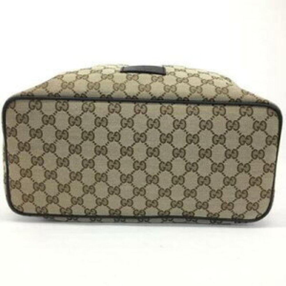 Gucci Backpack Drawstring Canvas Leather Beige Br… - image 7